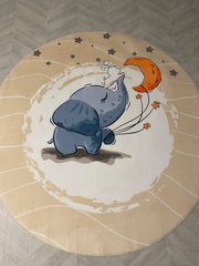 Дитячий безворсовий килим-мат Слоник, В наявності, 150x150, Круглий, 11 мм