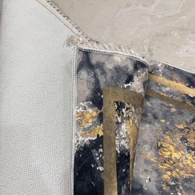 Килимок на підлогу 80&times;150 см Crystal Velvet чорно-золотий