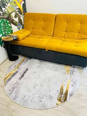 Безворсовий круглий килим GOLDY GRAY