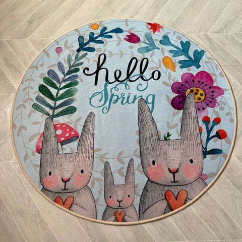 Ковер безворсовый круглыйЗАЙЧИК