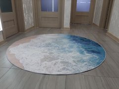 Безворсовий круглий килим ХВИЛЯ, 160 см