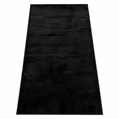 Плюшевый ковёр &laquo;Black Velvet&raquo; 80&times;150 см &mdash; мягкий чёрный прикроватный ковёр