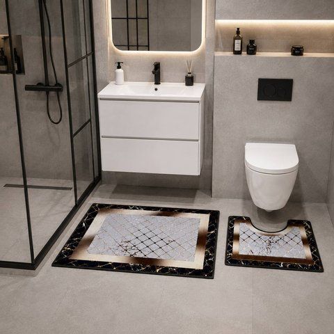Комплект килимів для ванної 50x60 + 60x100 см (виріз під унітаз)