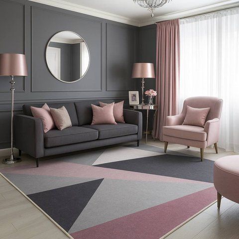 Безворсовый ковер PINK GEOMETRY