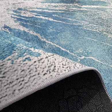 Ковер Ocean Blue &mdash; современный безворсовый серо-голубой абстрактный