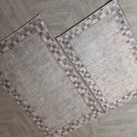 Комплект килимів для ванної СІРИЙ ТЕМНИЙ50x80 + 60x100 см