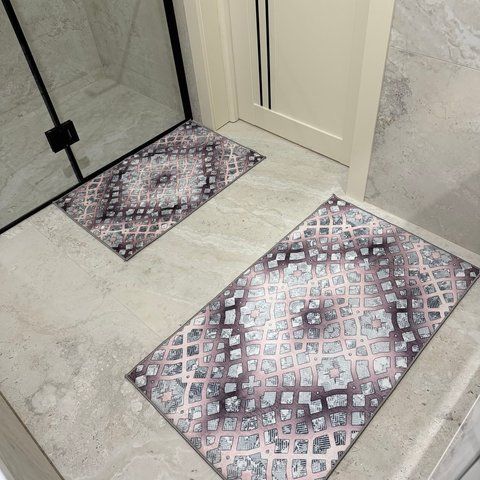 Комплект ковров для ванной Розовый  50x80 + 60x100 см