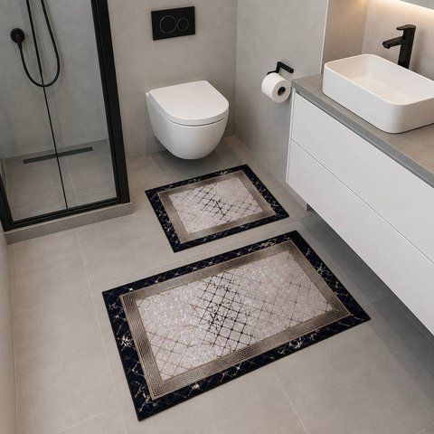 Комплект килимів для ванної 50x80 + 60x100 см