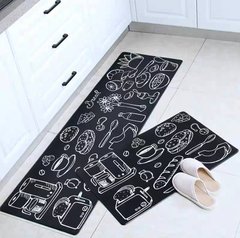 Комплект килимків для кухні чорний гастро