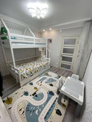 Тёплый детский коврик с дорогой, деревьями и озером для мальчика. Плюшевая микрофибра, ортопедический поролон и антискользящая основа.