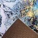 Дизайнерський безворсовий килим &laquo;Blue Gold Marble&raquo; &mdash; блакитно-синій із золотистими акцентами