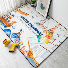 Дитячий плюшевий килим морський транспорт 160х230 см