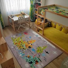 Дитячий безворсовий килим-мат GRAY MAP