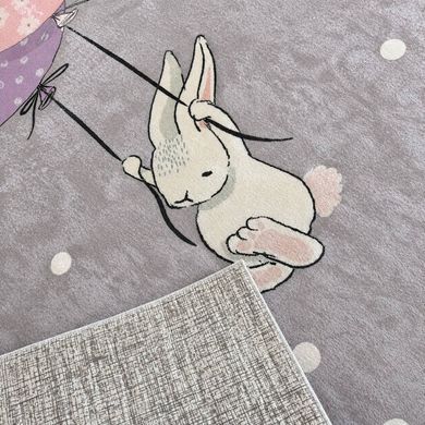 Теплий дитячий килим &laquo;Зайчик з повітряними кульками&raquo; | Ніжний килимок у дитячу кімнату | CoverKids