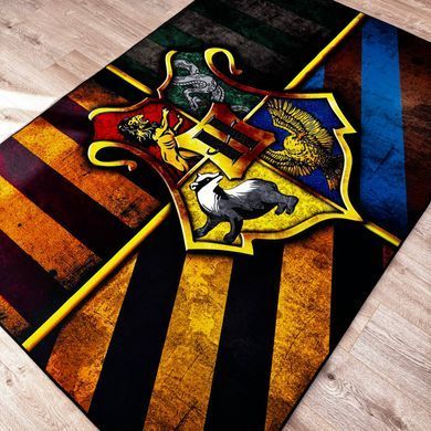 Сучасний дитячий килим Hogwarts для фанатів Гаррі Поттера, антиковзкий килим який легко чиститься та підходить під робот-пилосос.