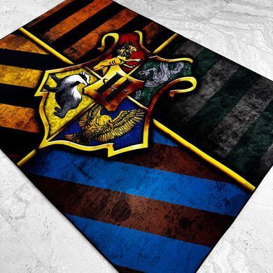 Большой безворсовый ковер Hogwarts Harry Potter из мягкой плюшевой микрофибры для стильного интерьера детской комнаты.