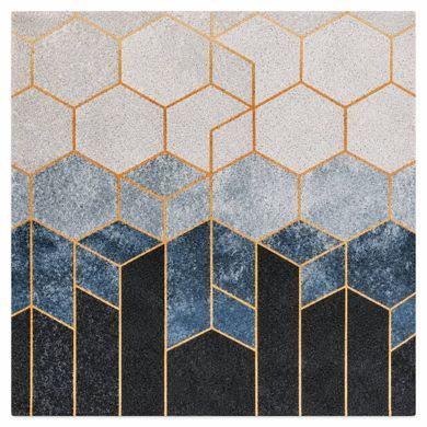 Коврик для коридора возле входной двери, ПВХ, водоотталкивающий, 7 мм &mdash; Blue Geometry