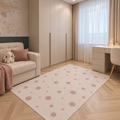 Дитячий килим Bamboo Premium &laquo;Пудровий горошок&raquo; пудрово-рожевий