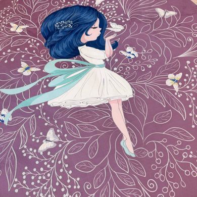 Круглий дитячий килим 150 см &laquo;Butterfly Fairy&raquo; у кімнату дівчинки